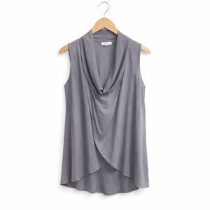 MADE IN ITALY | Taupe Silk Sleeveless Blouse – Women’s Small